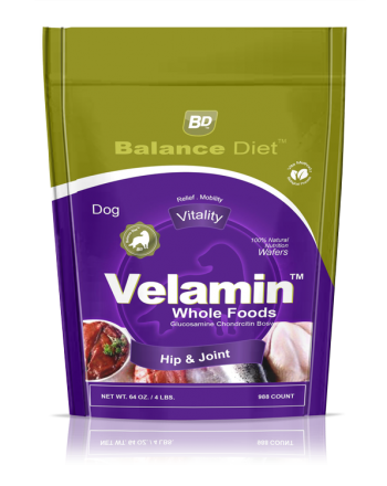 Balance Diet Premium super dog food Velamin whole food for hip and joint has a precision balance of nutrients your dog requires for longer and healthier life