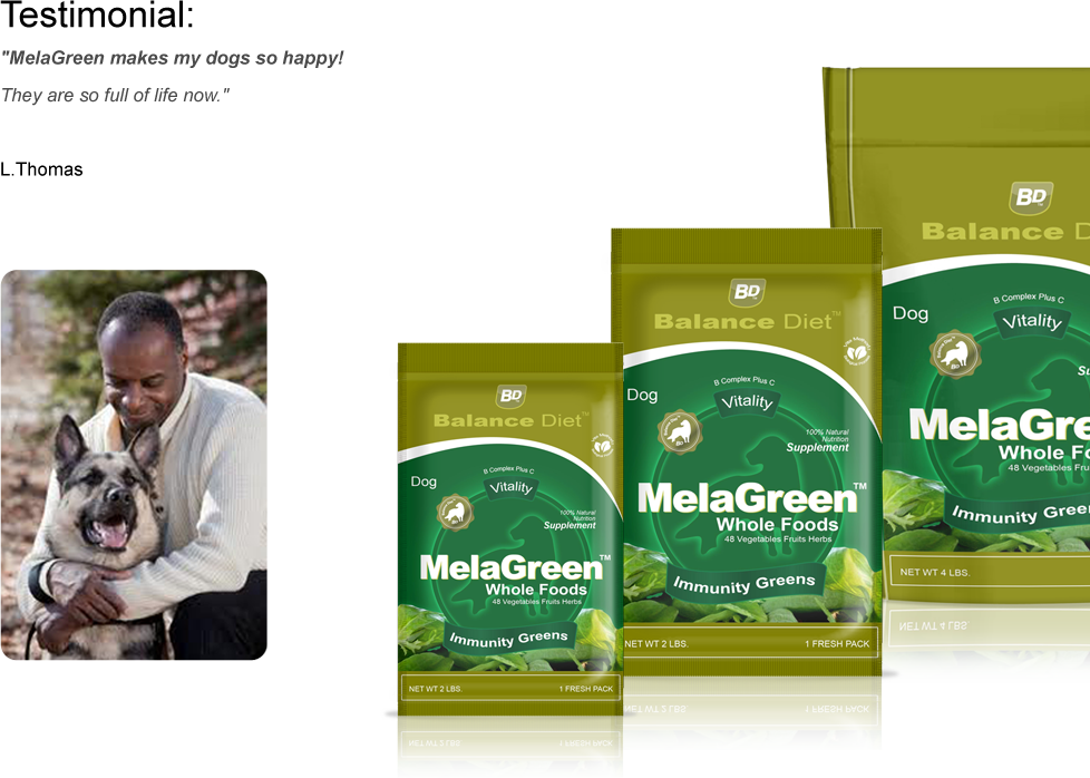 Balance Diet Premium Dog food Mela Green immunity wafers immune support and dental/oral health containing antioxidants