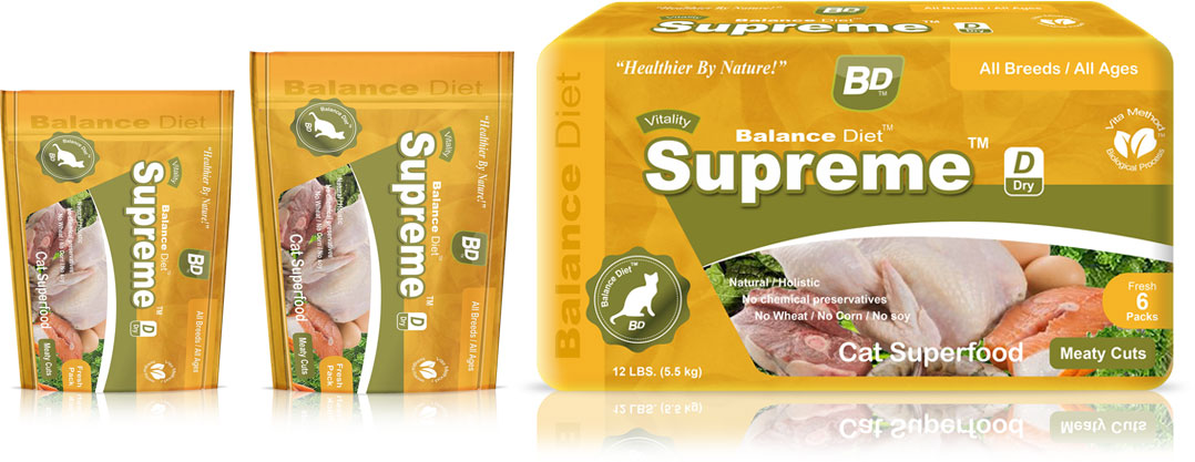 Balance Diet premium cat food Supreme Cat superfood complete nutrition for all life stages its tasty food for your cat no matter cat is old or young
