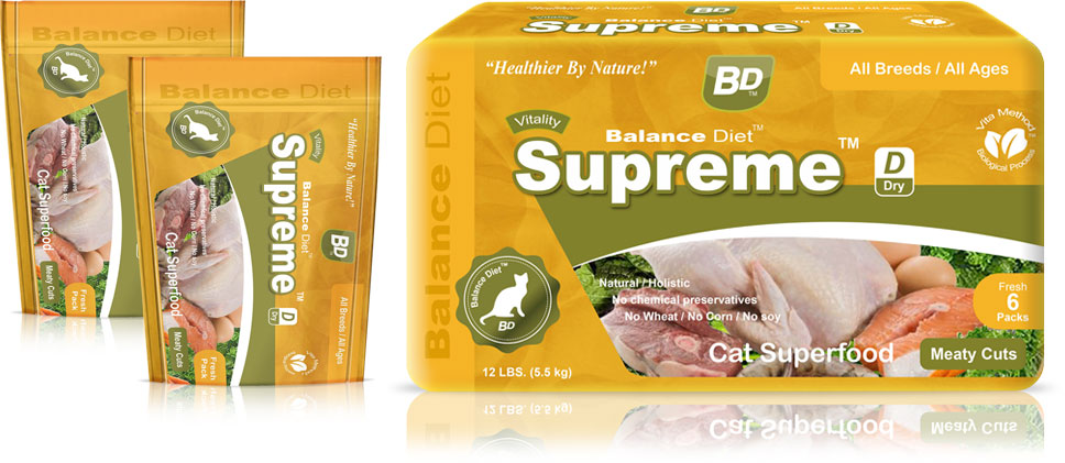 Balance Diet premium cat food Supreme Cat superfood complete nutrition for all life stages its tasty food for your cat no matter cat is old or young