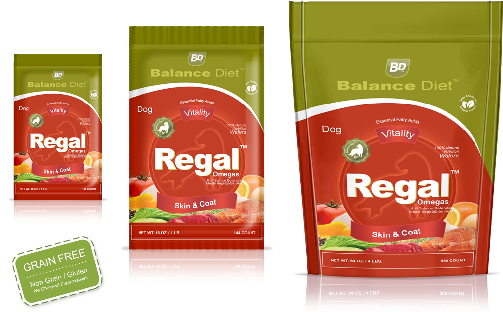 Balance diet Premium Dog food for the best dog health of Dogs Regal omegas suppliment for skin and coat care made by veggies and fruits